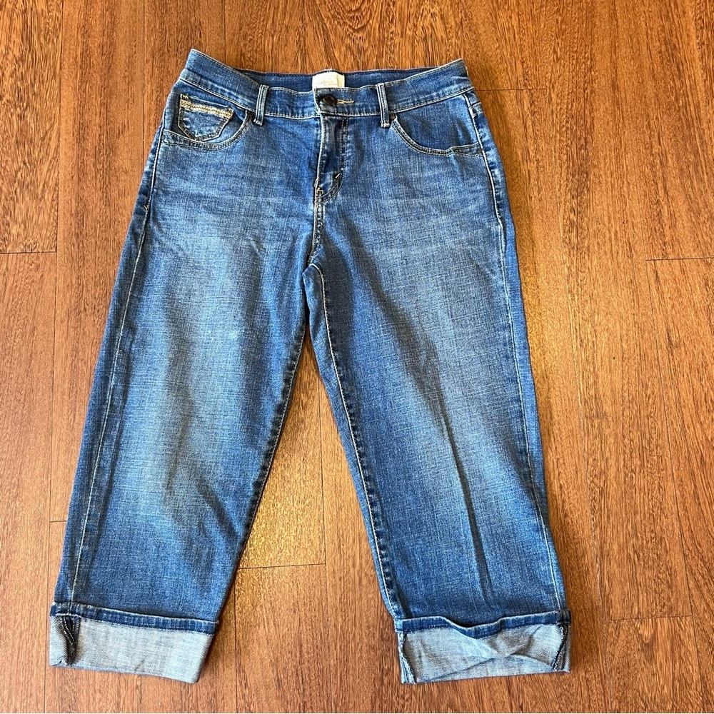 Levis San Francisco 515 Capri Denim Blue Mid-Rise Cuffed Jeans Women’s
